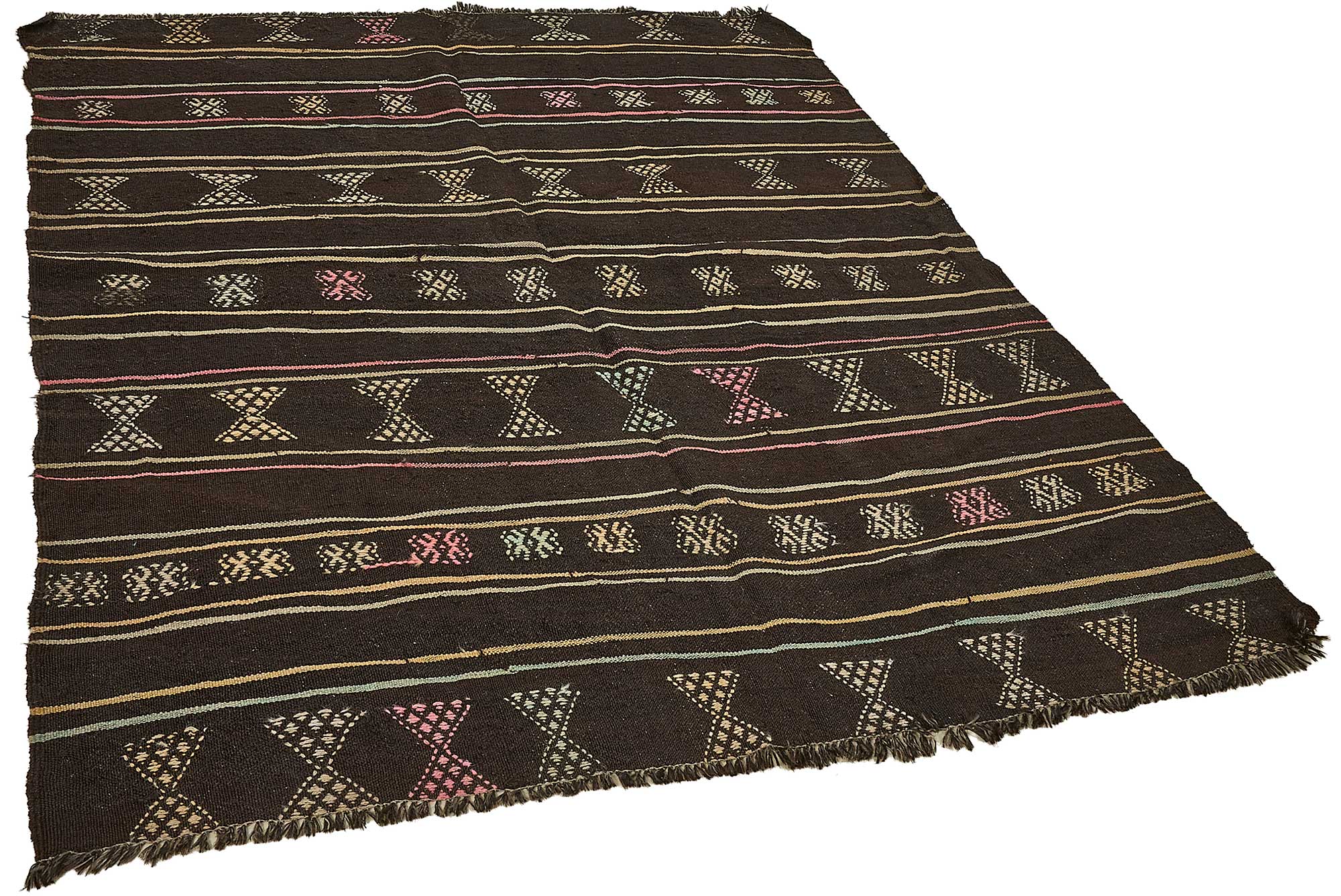 6x7 Vintage Turkish Goat Hair Kilim Rug - 51234