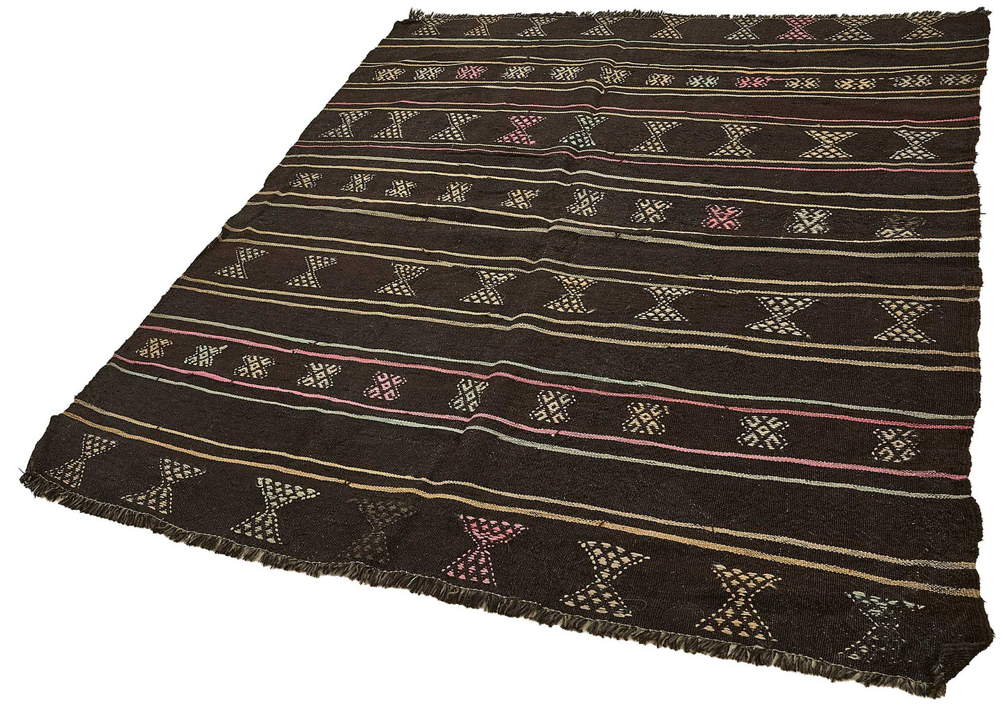 6x7 Vintage Turkish Goat Hair Kilim Rug - 51234