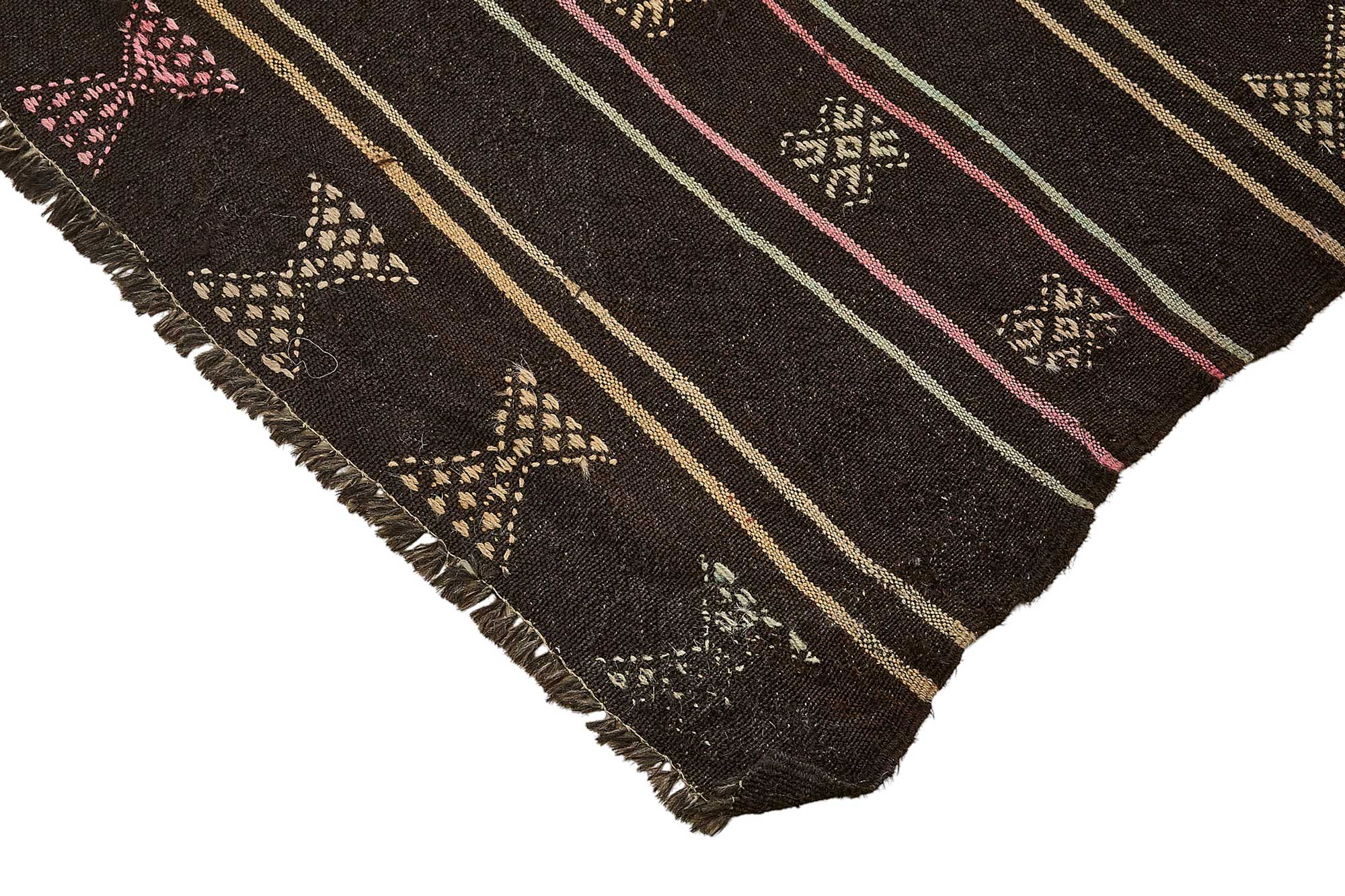 6x7 Vintage Turkish Goat Hair Kilim Rug - 51234