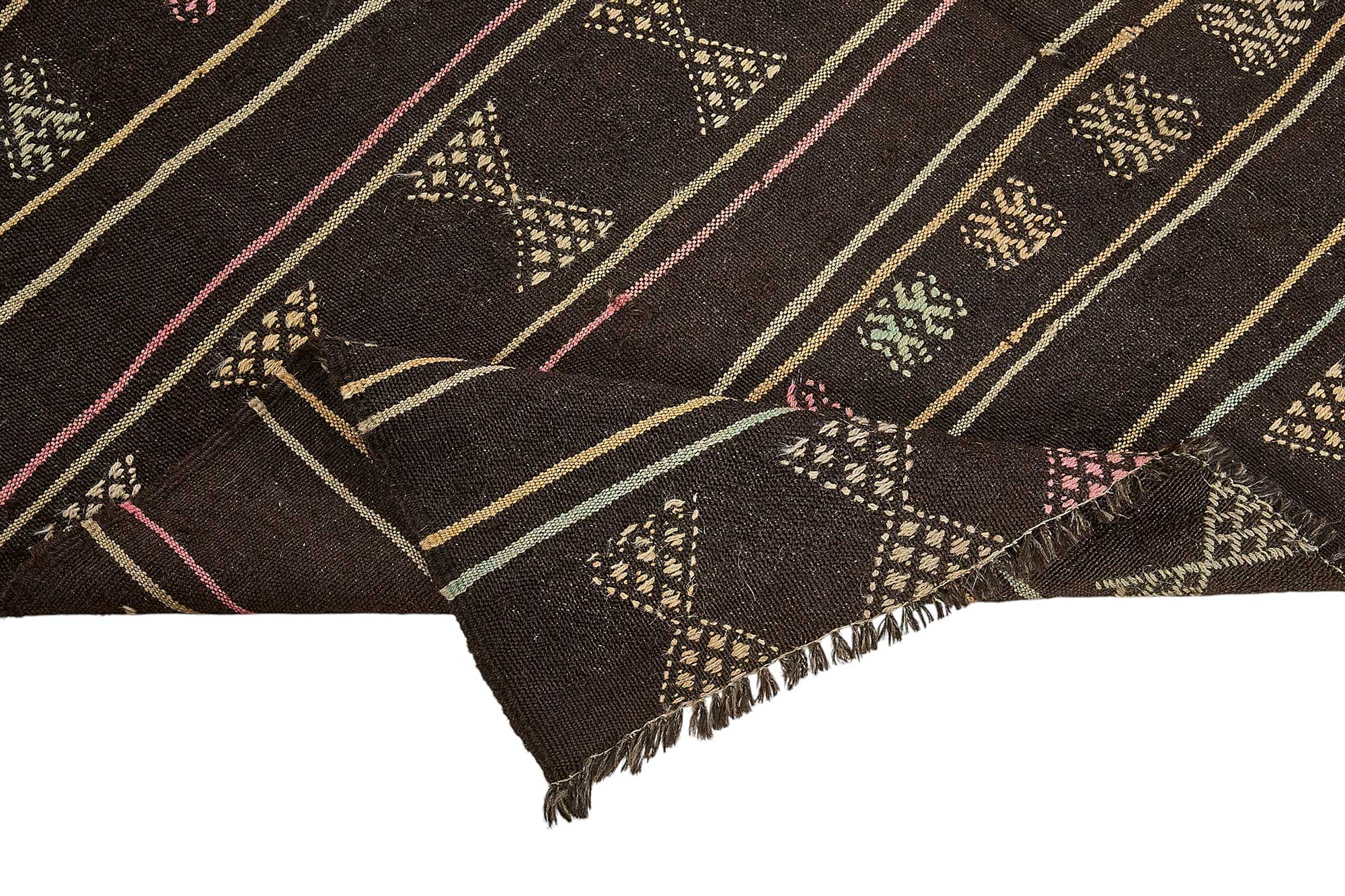 6x7 Vintage Turkish Goat Hair Kilim Rug - 51234