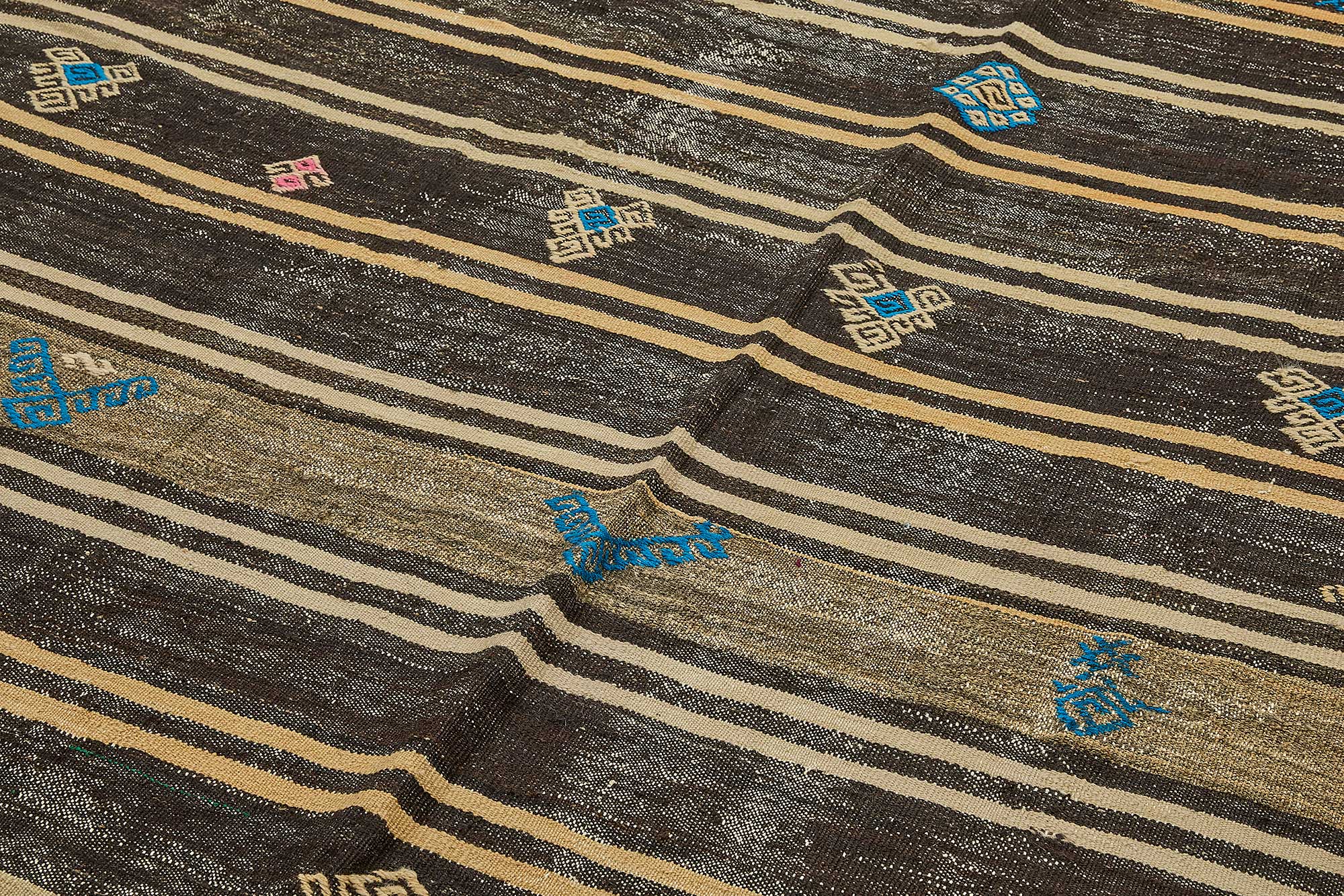 7x12 Vintage Turkish Goat Hair Kilim Rug - 51236