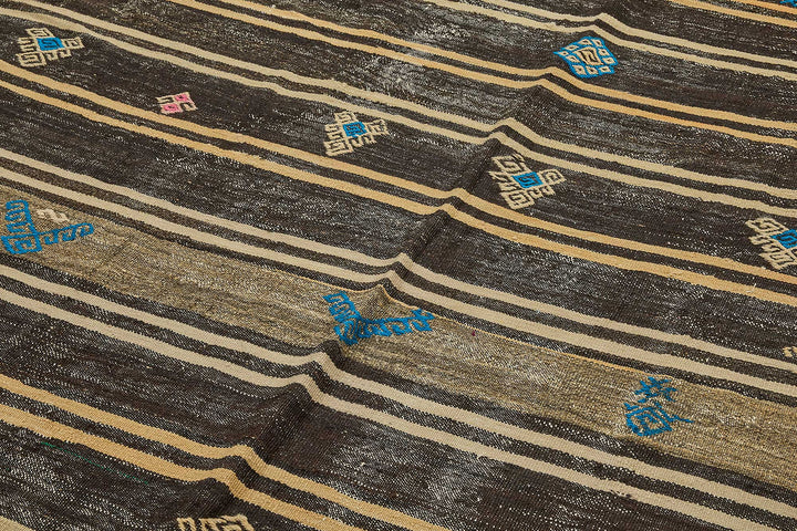 7x12 Vintage Turkish Goat Hair Kilim Rug - 51236