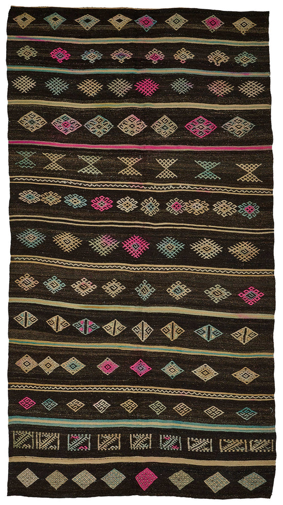 6x12 Vintage Turkish Goat Hair Kilim Rug - 51240