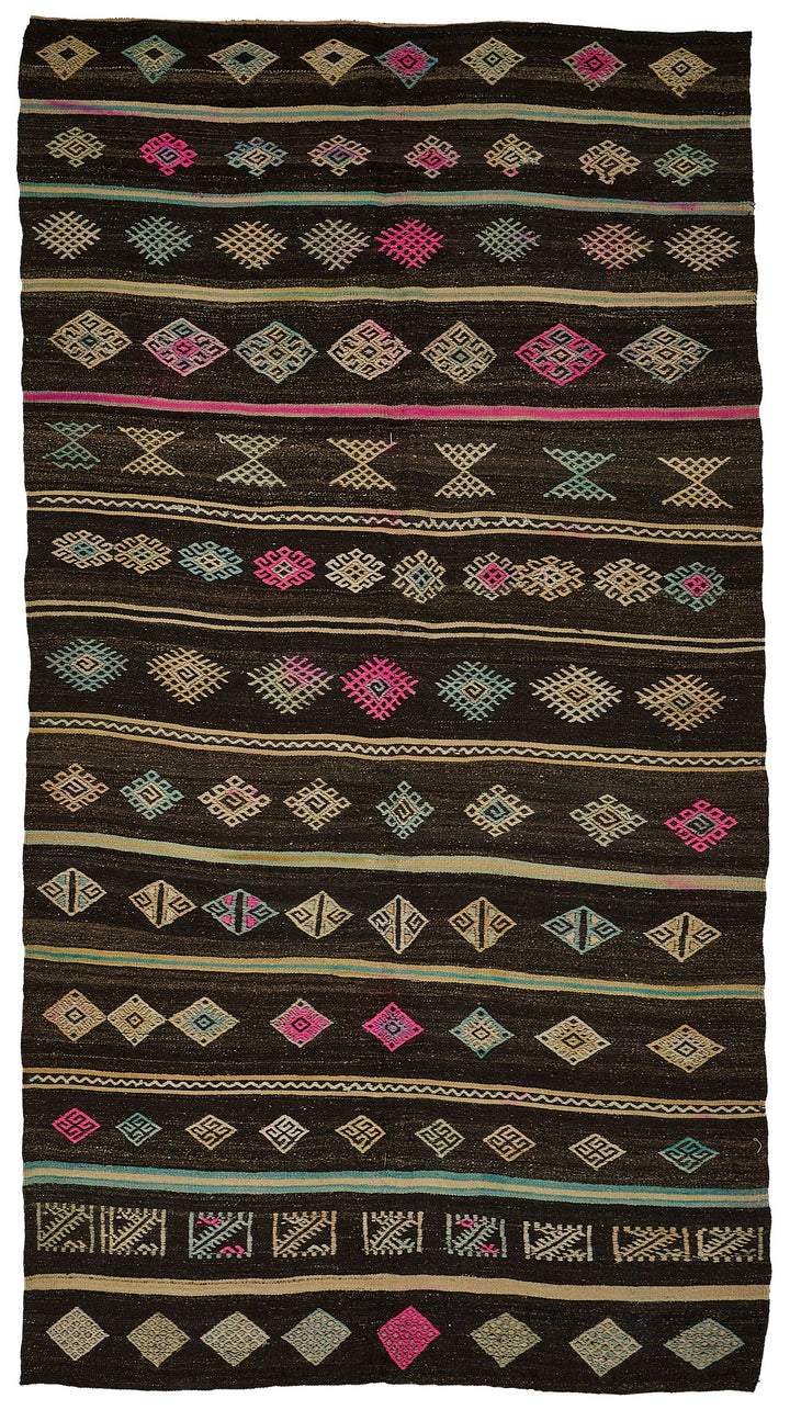 6x12 Vintage Turkish Goat Hair Kilim Rug - 51240