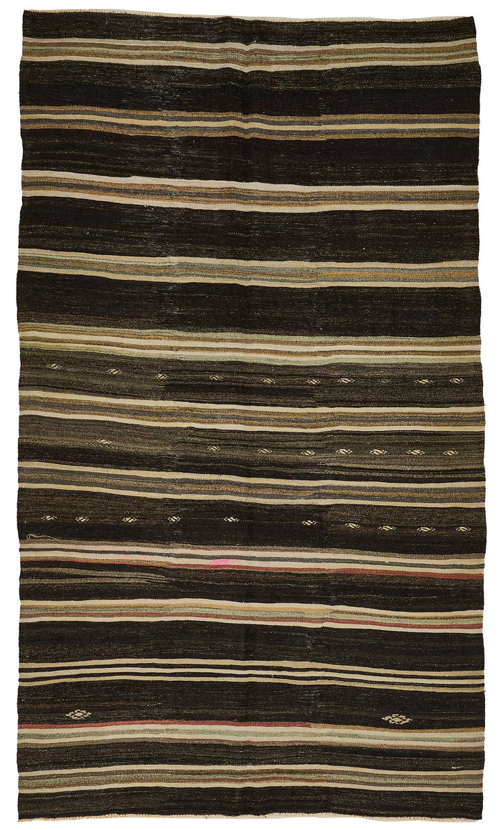 6x11 Vintage Turkish Goat Hair Kilim Rug - 51241