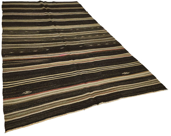 6x11 Vintage Turkish Goat Hair Kilim Rug - 51241