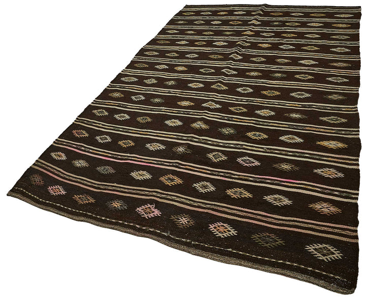 7x12 Vintage Turkish Goat Hair Kilim Rug - 51243