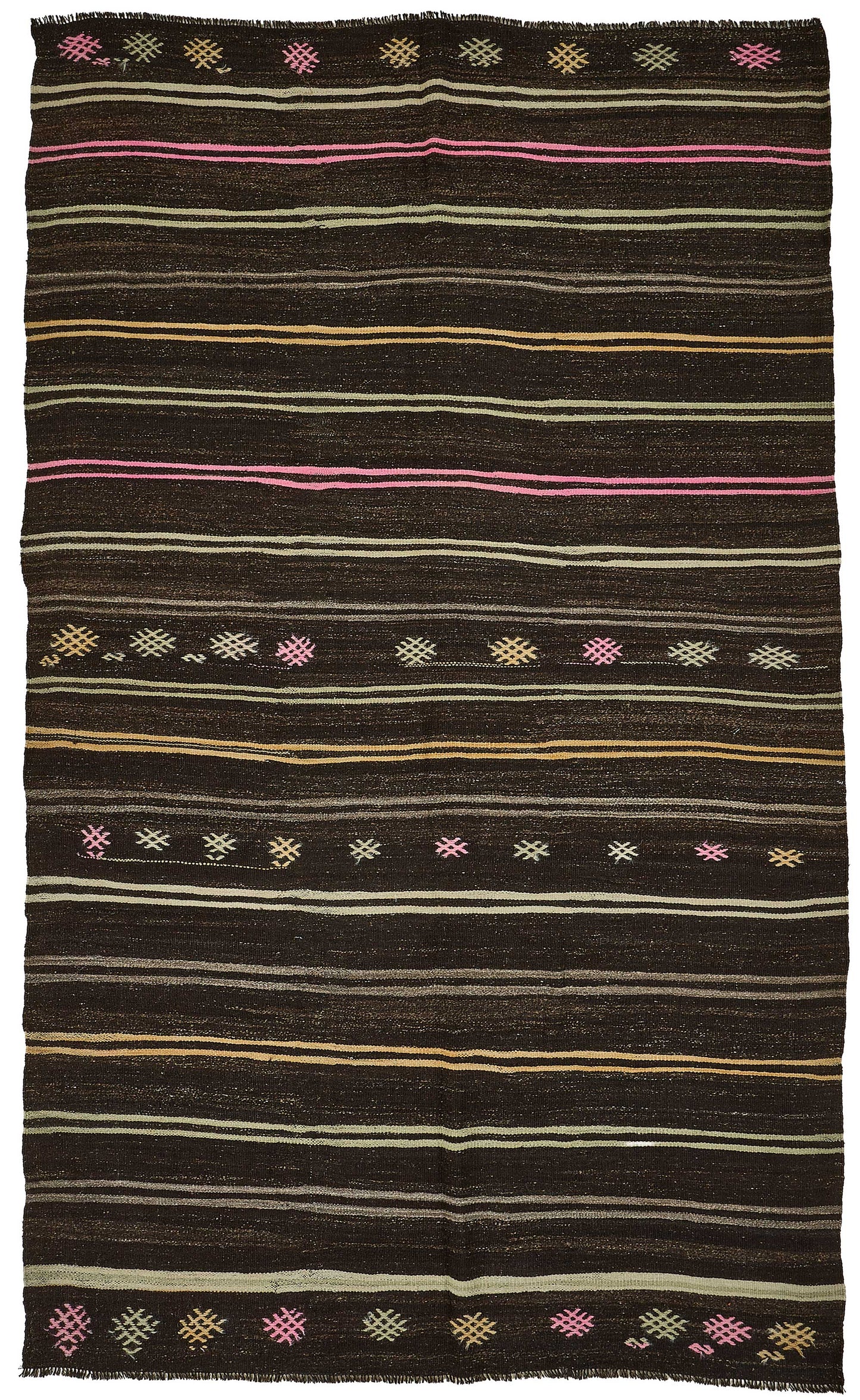 7x11 Vintage Turkish Goat Hair Kilim Rug - 51244
