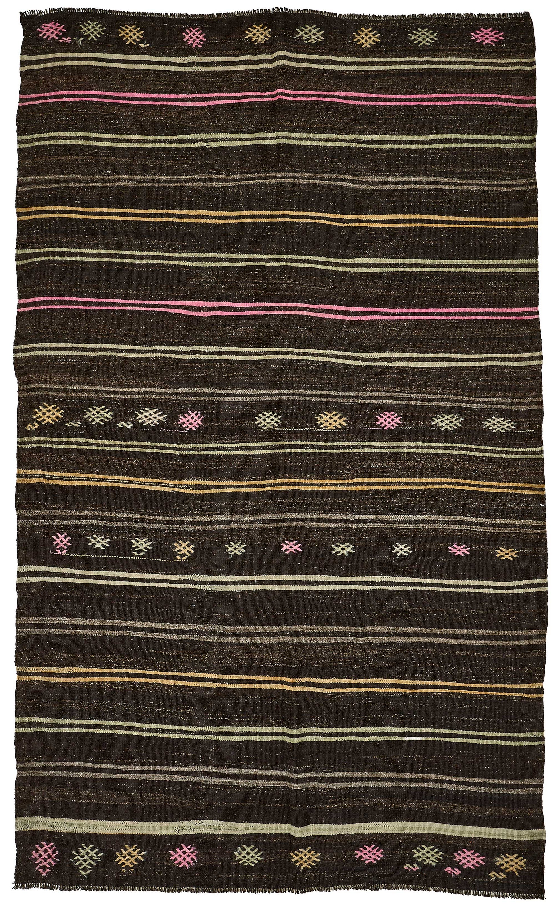 7x11 Vintage Turkish Goat Hair Kilim Rug - 51244