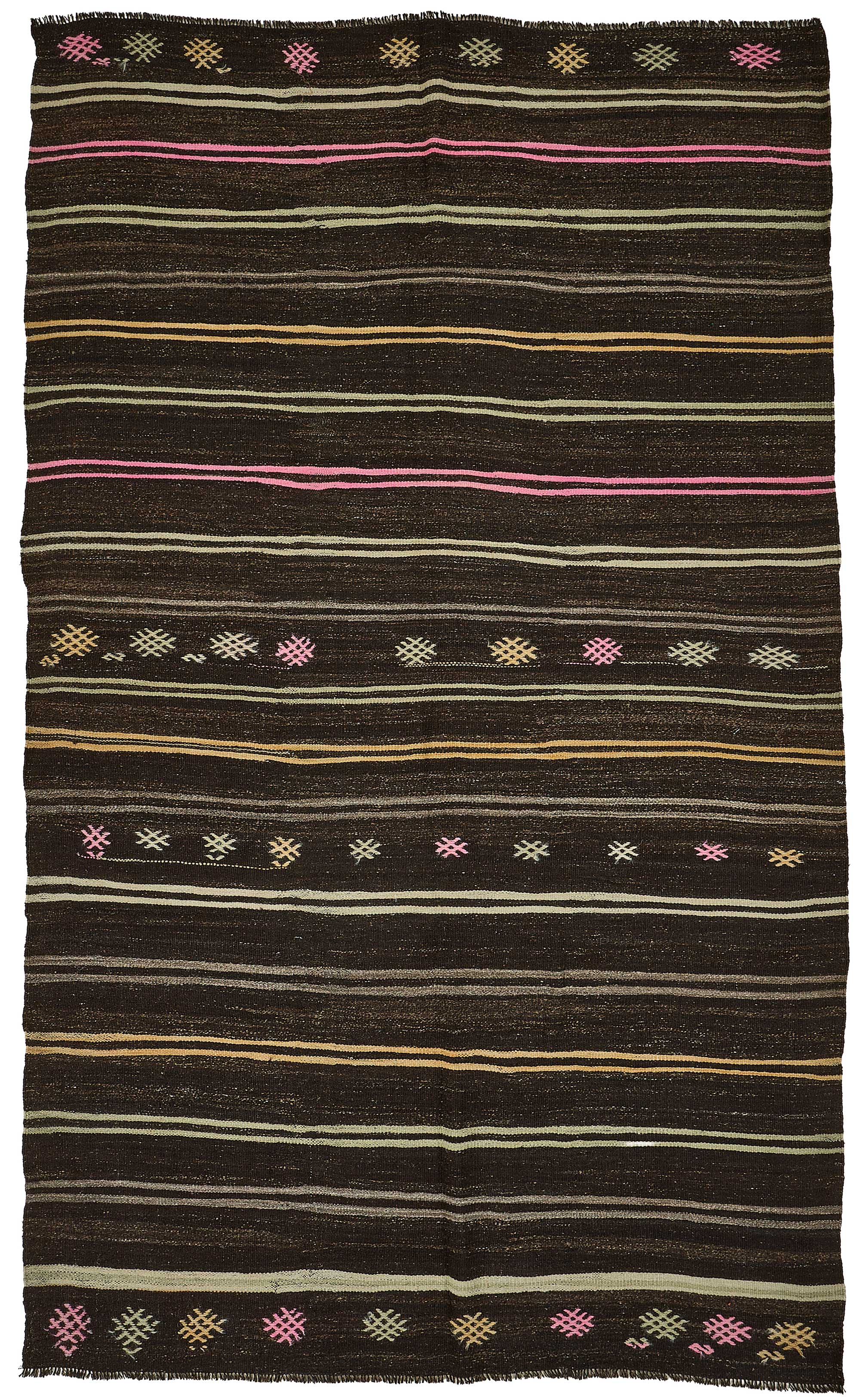 7x11 Vintage Turkish Goat Hair Kilim Rug - 51244