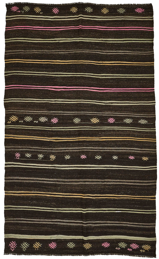 7x11 Vintage Turkish Goat Hair Kilim Rug - 51244