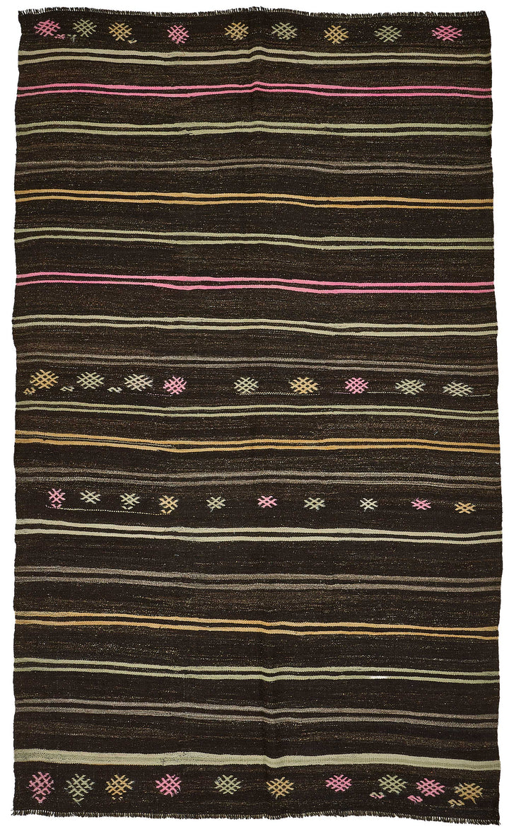 7x11 Vintage Turkish Goat Hair Kilim Rug - 51244