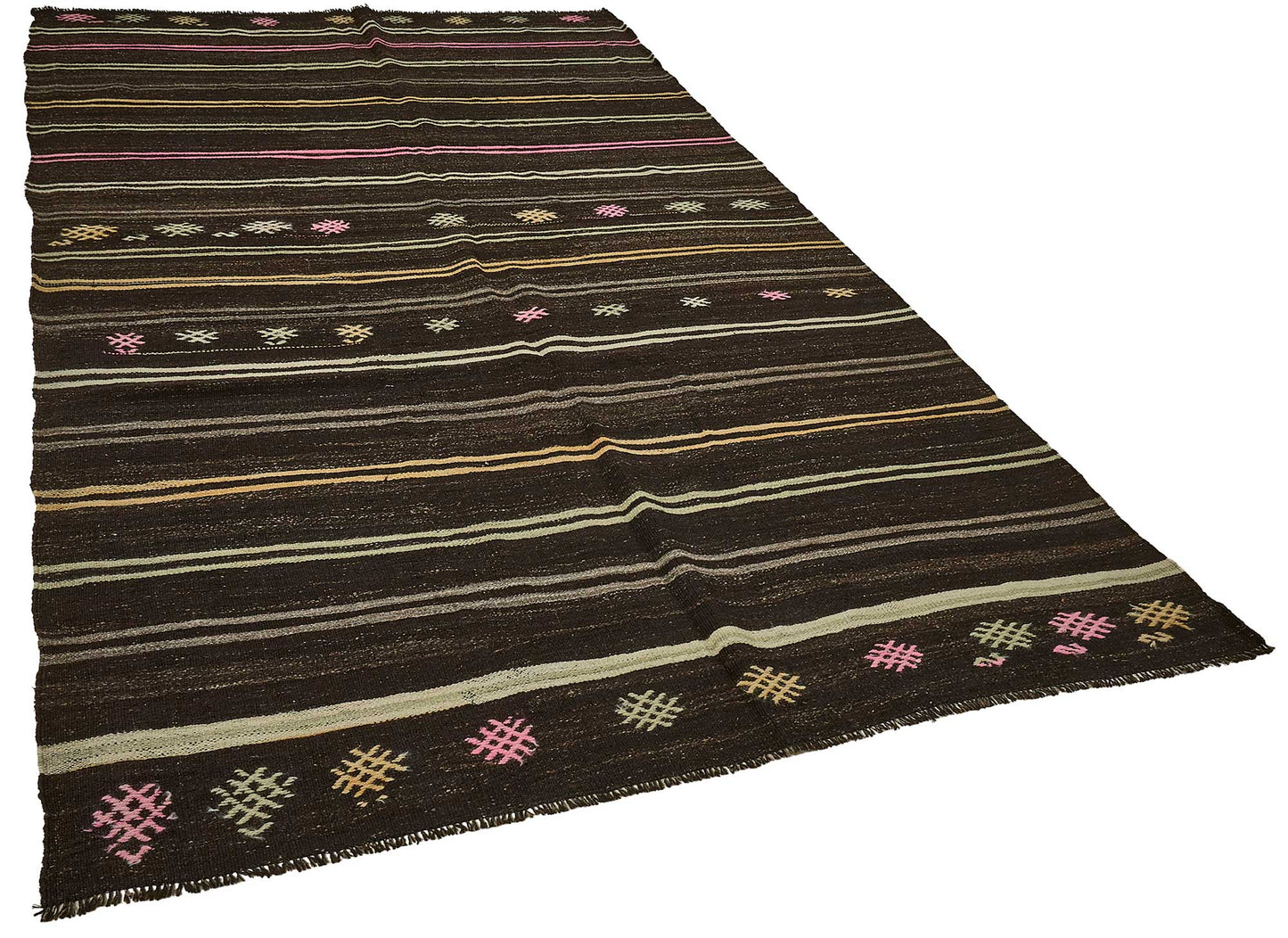 7x11 Vintage Turkish Goat Hair Kilim Rug - 51244