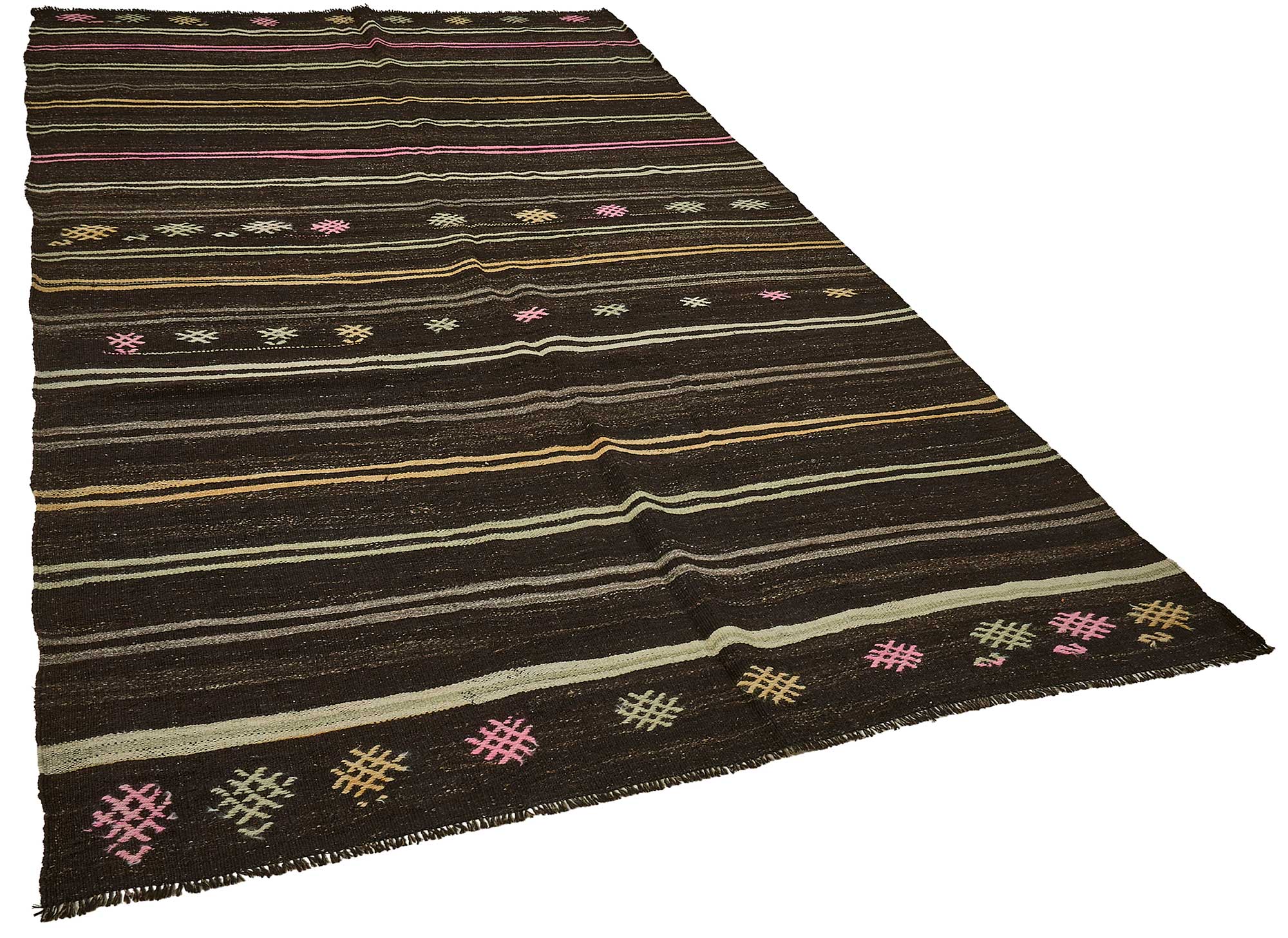 7x11 Vintage Turkish Goat Hair Kilim Rug - 51244