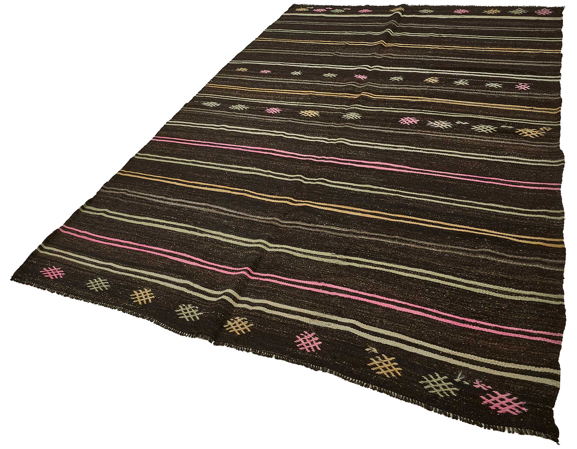 7x11 Vintage Turkish Goat Hair Kilim Rug - 51244