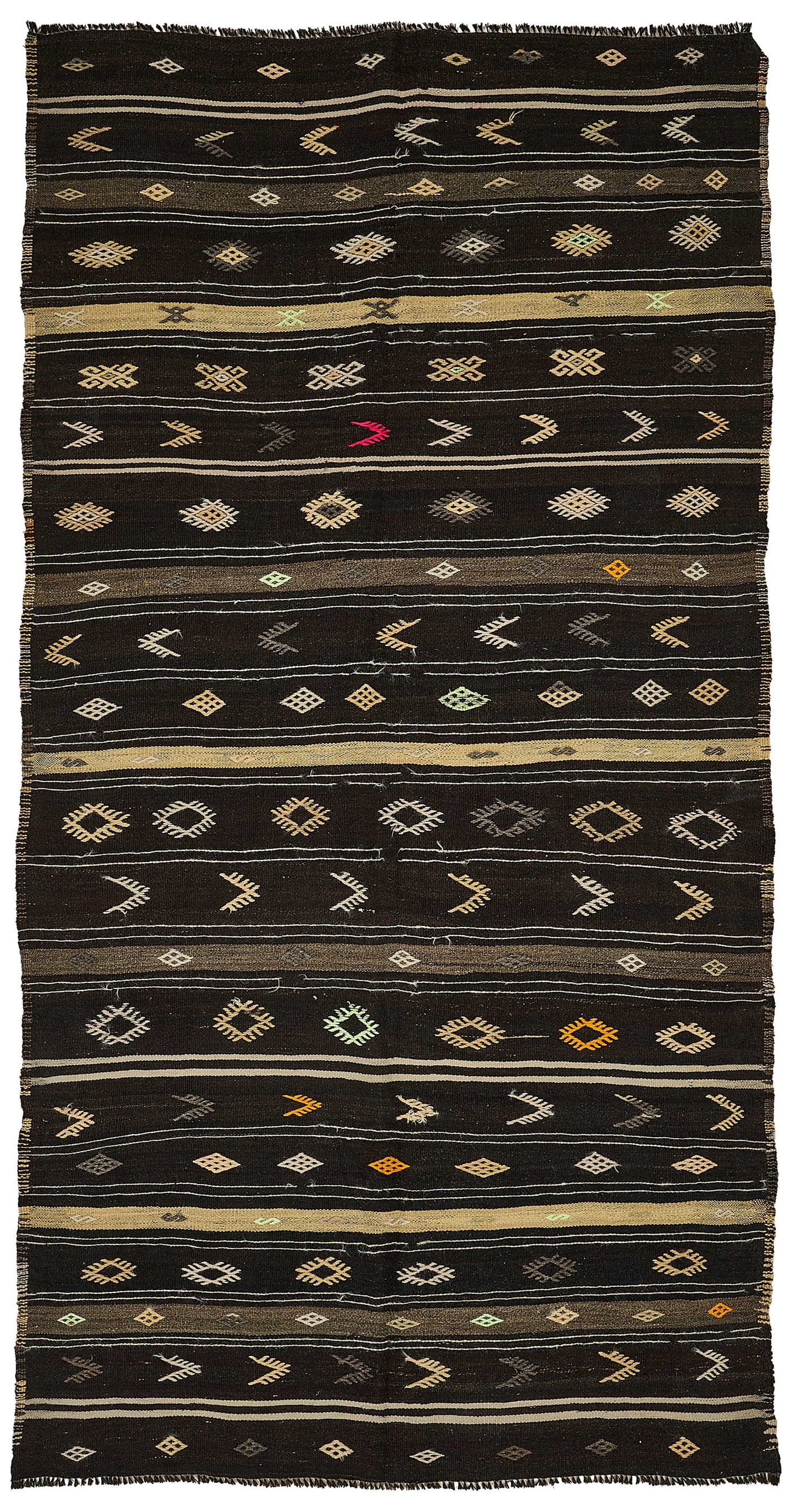 5x10 Vintage Turkish Goat Hair Kilim Rug - 51245