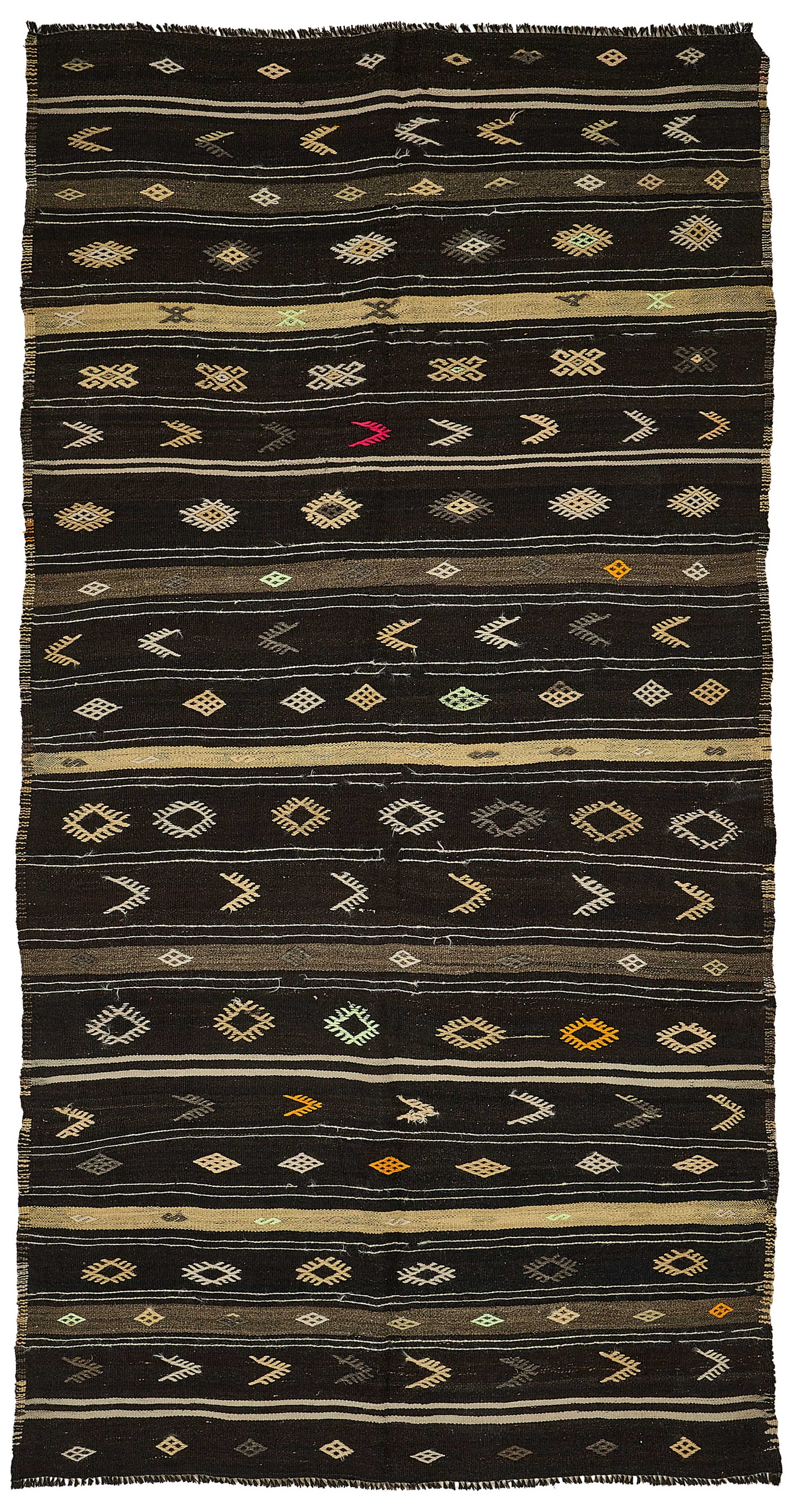 5x10 Vintage Turkish Goat Hair Kilim Rug - 51245