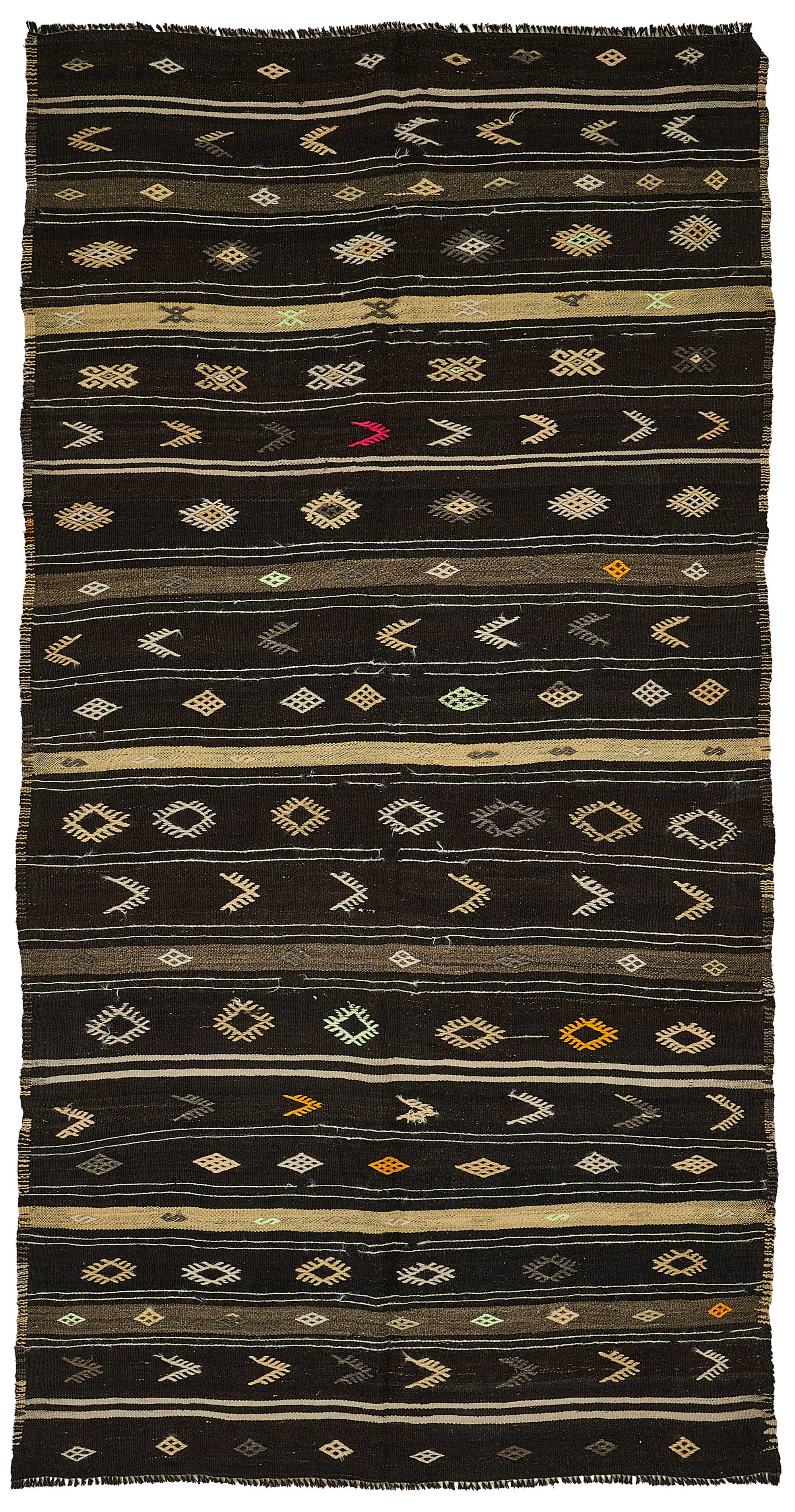 5x10 Vintage Turkish Goat Hair Kilim Rug - 51245