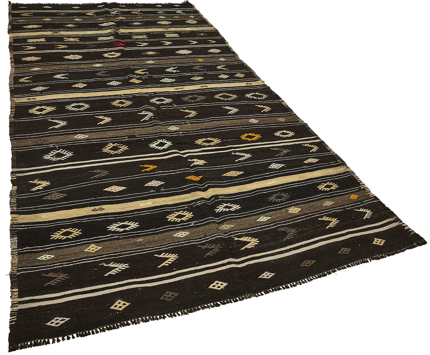 5x10 Vintage Turkish Goat Hair Kilim Rug - 51245