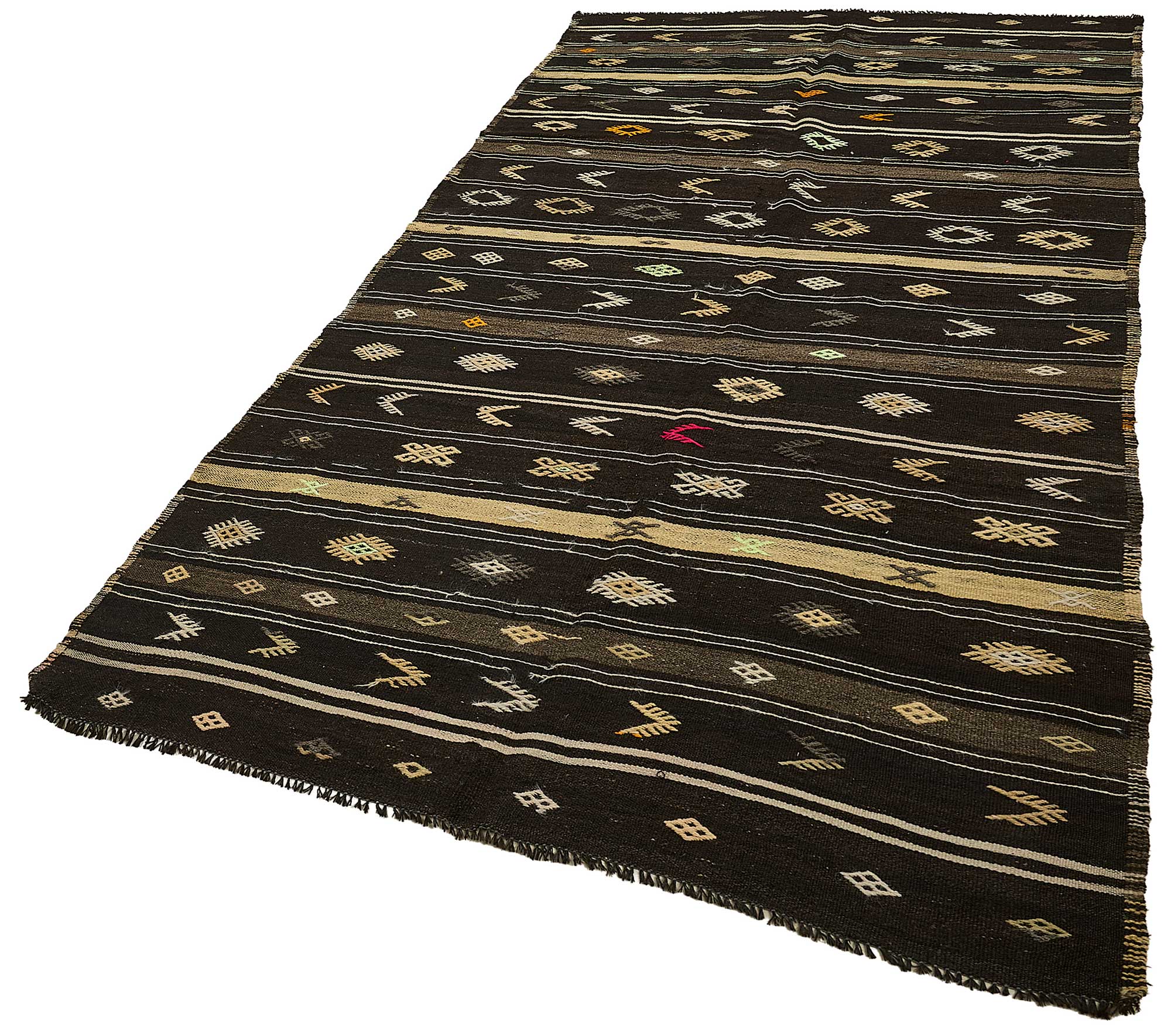 5x10 Vintage Turkish Goat Hair Kilim Rug - 51245
