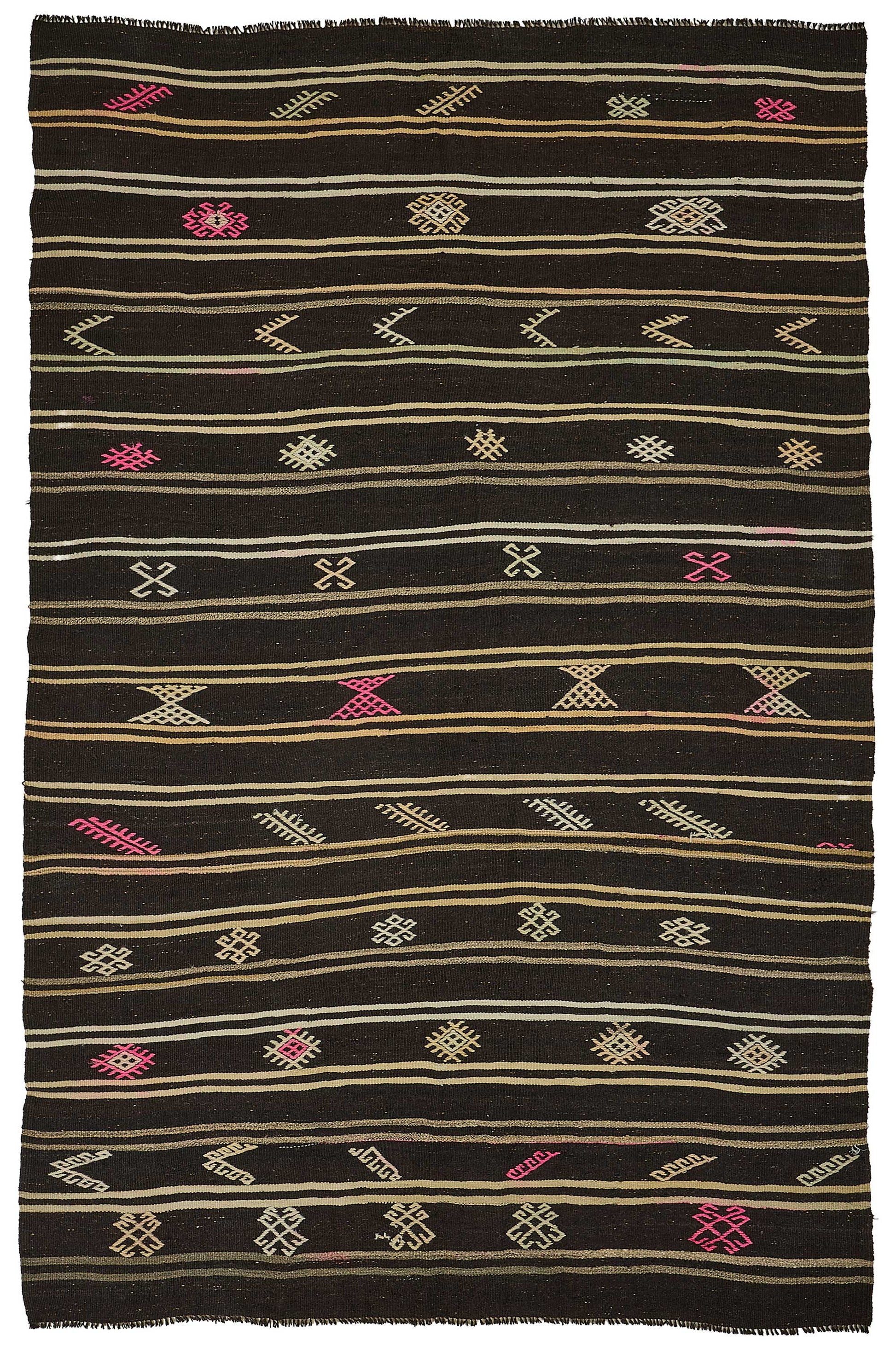 7x10 Vintage Turkish Goat Hair Kilim Rug - 51246