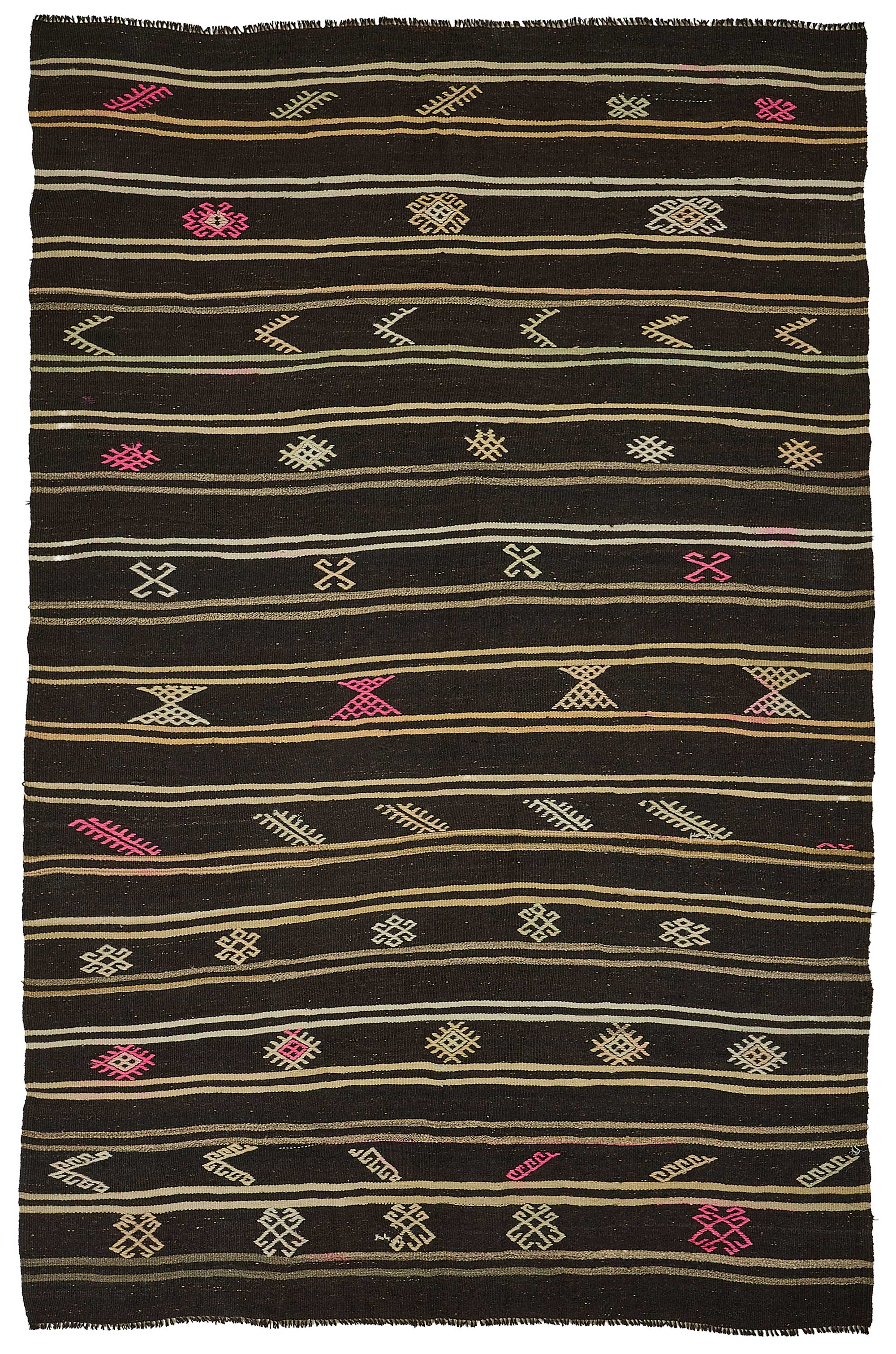 7x10 Vintage Turkish Goat Hair Kilim Rug - 51246