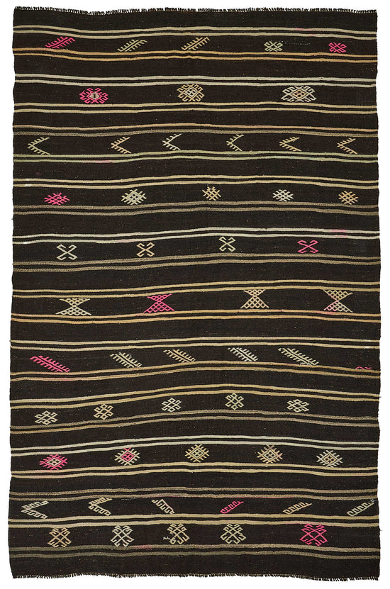 7x10 Vintage Turkish Goat Hair Kilim Rug - 51246