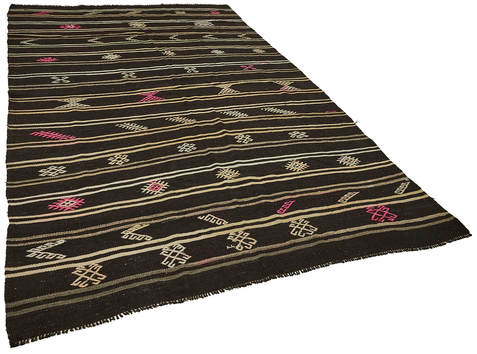 7x10 Vintage Turkish Goat Hair Kilim Rug - 51246