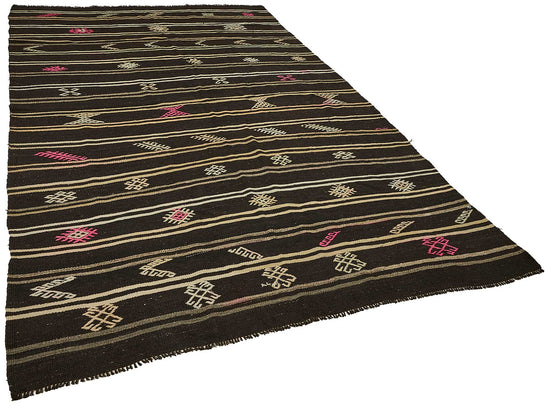 7x10 Vintage Turkish Goat Hair Kilim Rug - 51246