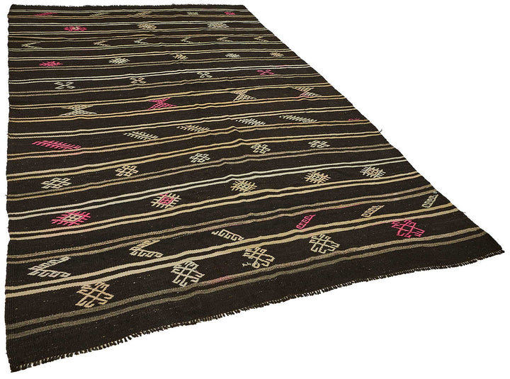 7x10 Vintage Turkish Goat Hair Kilim Rug - 51246
