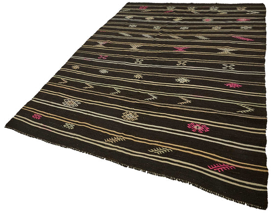 7x10 Vintage Turkish Goat Hair Kilim Rug - 51246