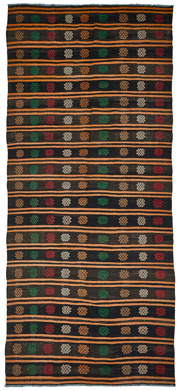 6x13 Vintage Turkish Goat Hair Kilim Rug - 51248
