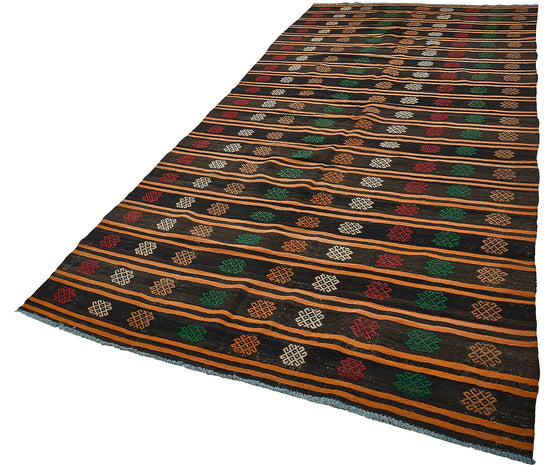 6x13 Vintage Turkish Goat Hair Kilim Rug - 51248