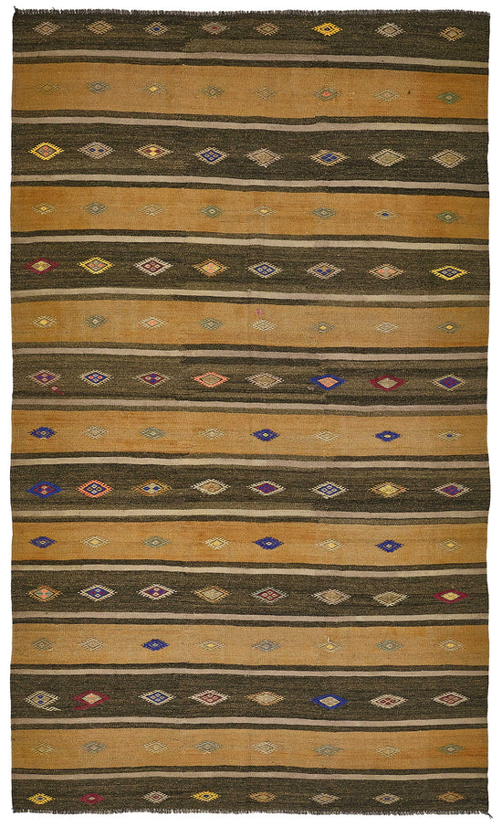 5x9 Vintage Turkish Goat Hair Kilim Rug - 51249