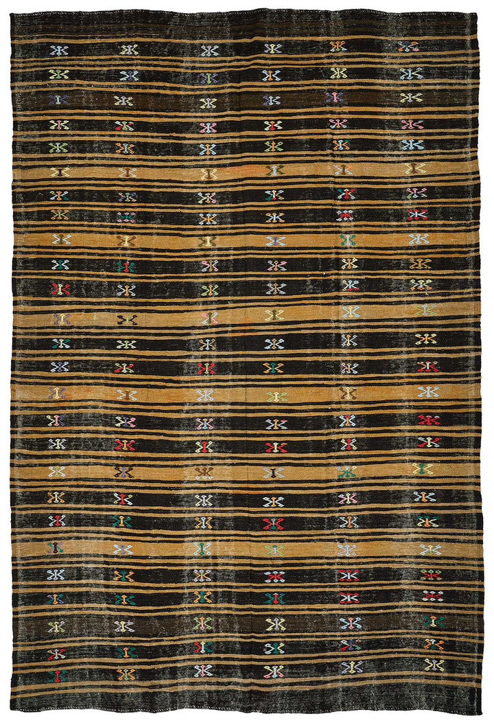 8x11 Vintage Turkish Goat Hair Kilim Rug - 51251