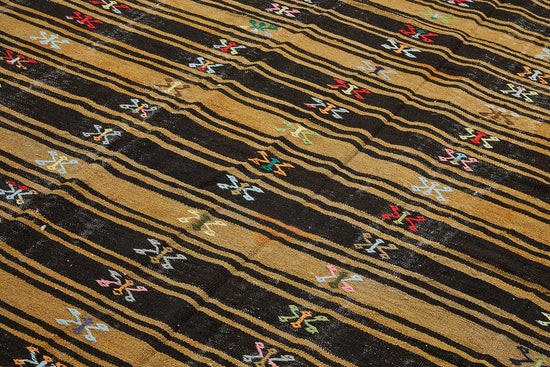 8x11 Vintage Turkish Goat Hair Kilim Rug - 51251