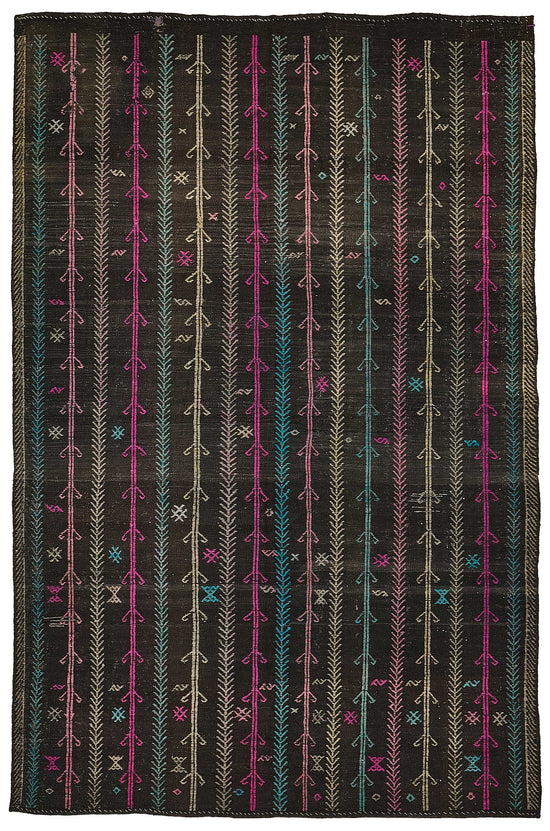 5x9 Vintage Turkish Goat Hair Kilim Rug - 51252