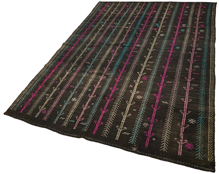 5x9 Vintage Turkish Goat Hair Kilim Rug - 51252