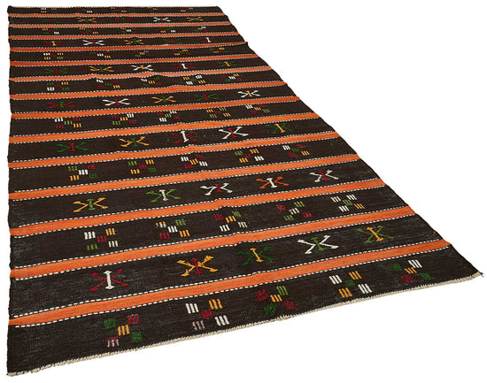 5x11 Vintage Turkish Goat Hair Kilim Rug - 51253