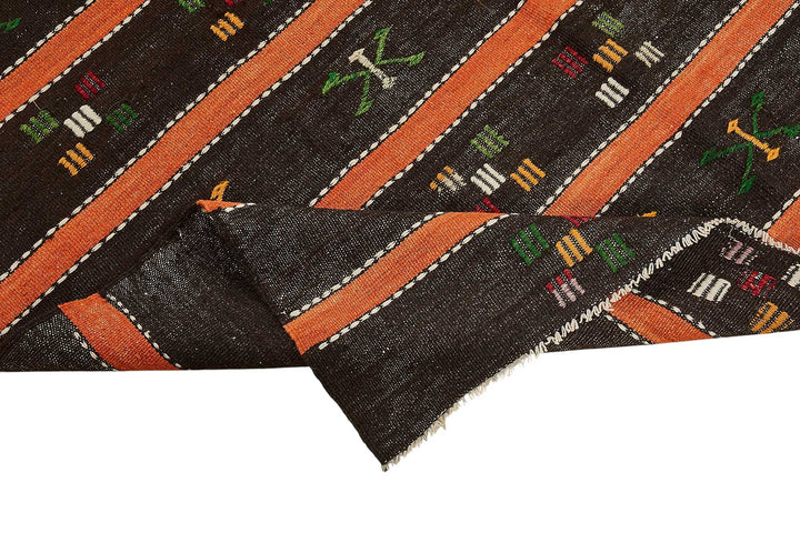 5x11 Vintage Turkish Goat Hair Kilim Rug - 51253