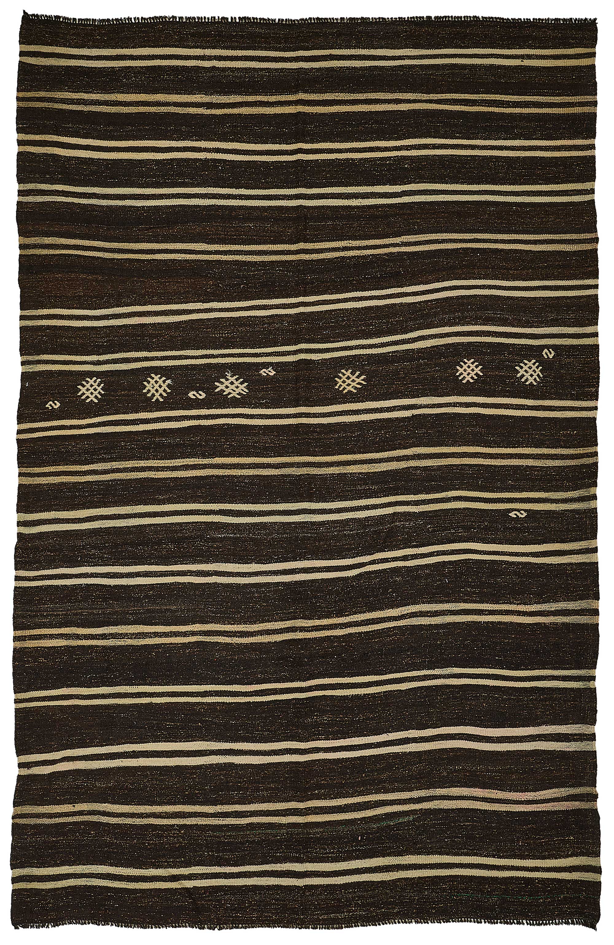 7x11 Vintage Turkish Goat Hair Kilim Rug - 51255