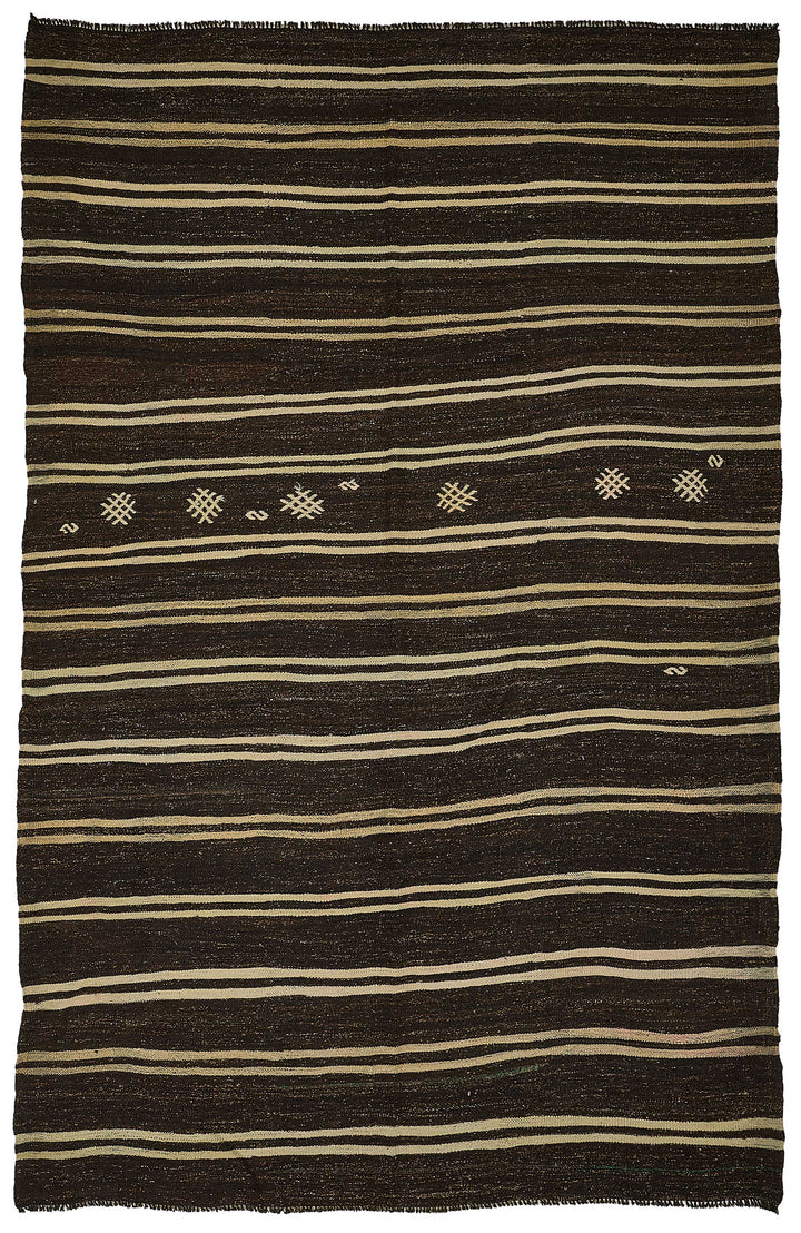 7x11 Vintage Turkish Goat Hair Kilim Rug - 51255