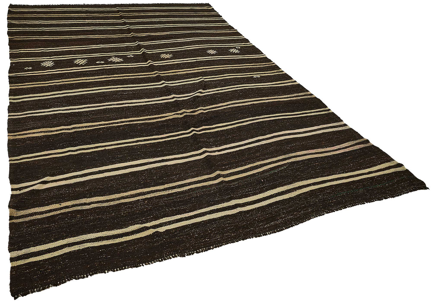 7x11 Vintage Turkish Goat Hair Kilim Rug - 51255
