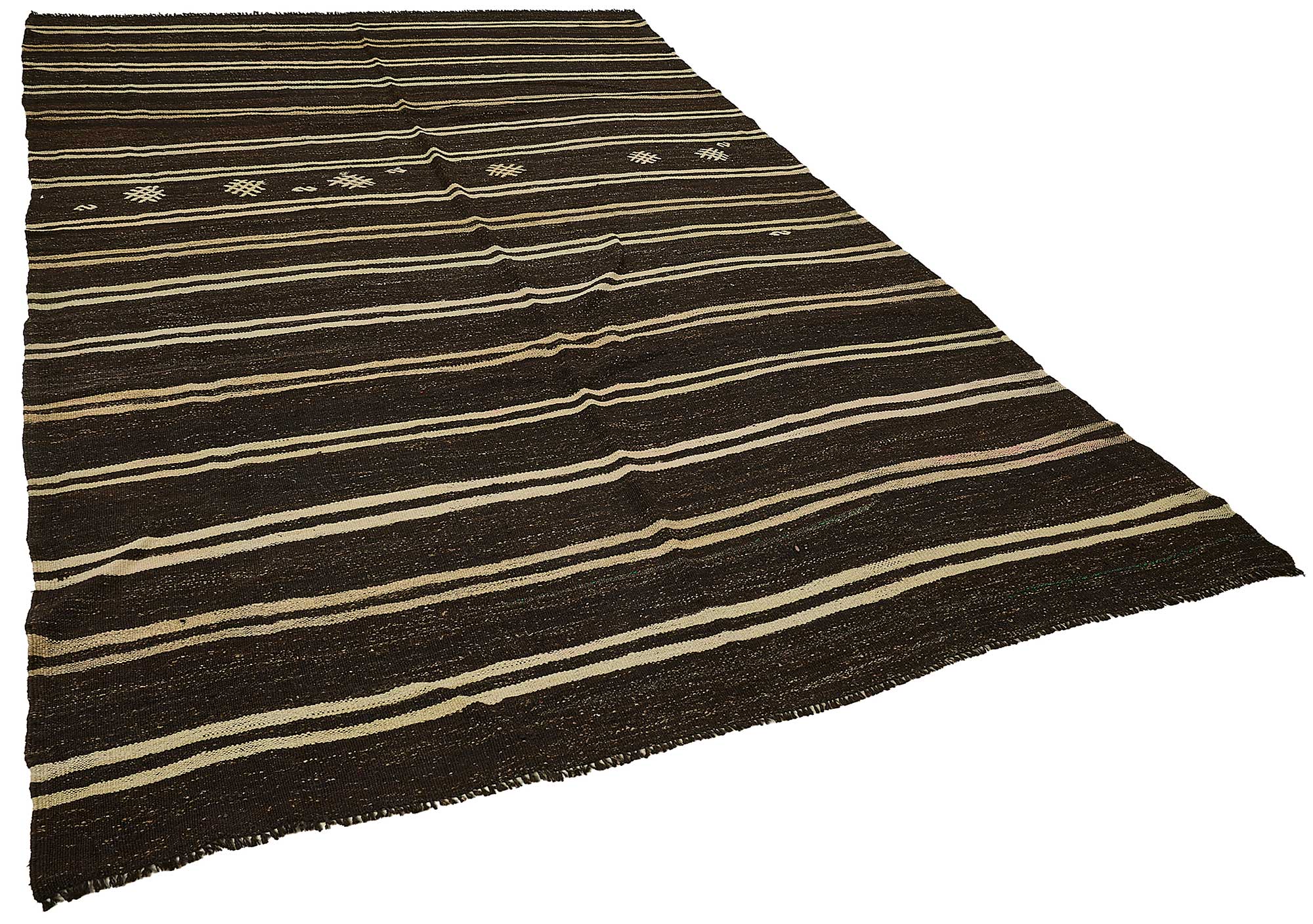 7x11 Vintage Turkish Goat Hair Kilim Rug - 51255