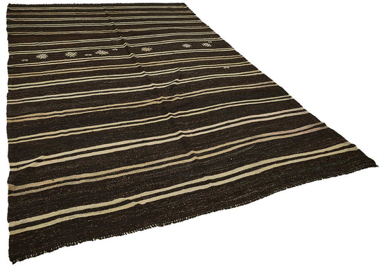 7x11 Vintage Turkish Goat Hair Kilim Rug - 51255
