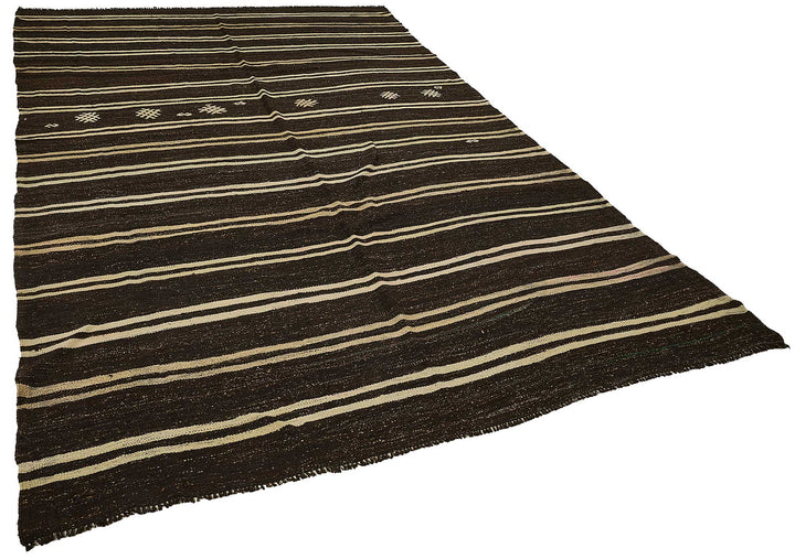 7x11 Vintage Turkish Goat Hair Kilim Rug - 51255