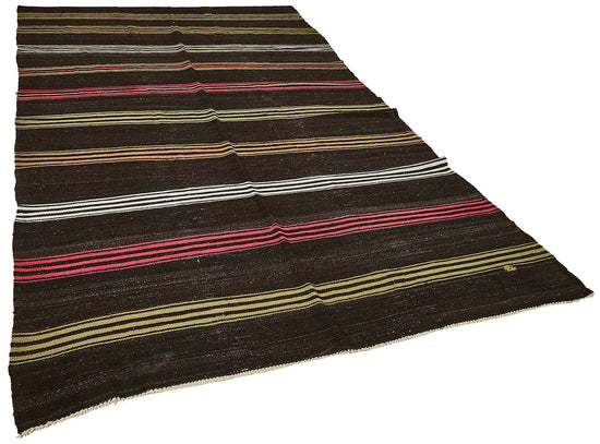 7x10 Vintage Turkish Goat Hair Kilim Rug - 51257