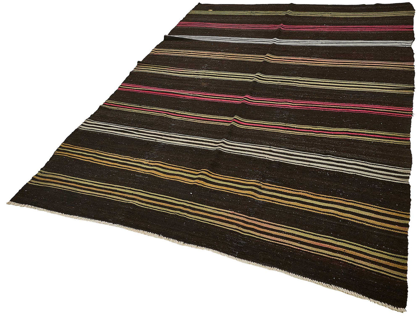 7x10 Vintage Turkish Goat Hair Kilim Rug - 51257