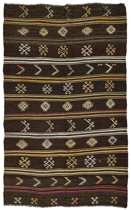 6x10 Vintage Turkish Goat Hair Kilim Rug - 51259