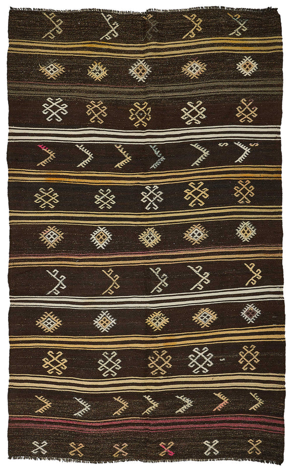 6x10 Vintage Turkish Goat Hair Kilim Rug - 51259